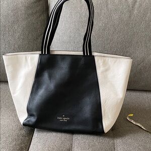 ***SOLD Kate Spade leather Two-Tone Black and Cream Tote